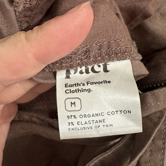 Pact Womens M Light Brown Zip Front Utility Jumpsuit Organic Cotton - Picture 9 of 10